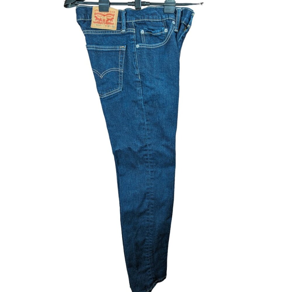 Levi Strauss & Co 511 Jeans Men's 32x32 Blue Denim Slim-Fit Original Riveted